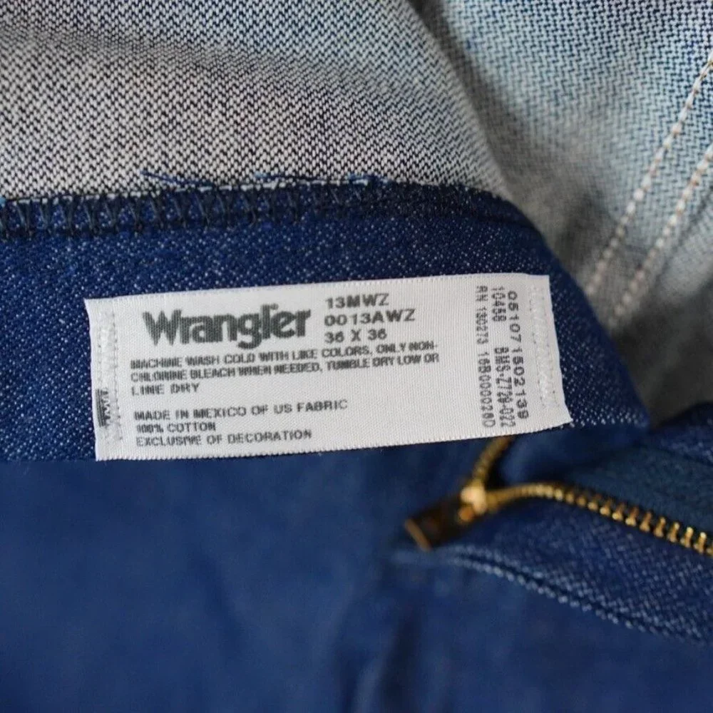 Wrangler Jeans 13MWZ Mens 36x30 Blue Cowboy Cut Original Fit Rigid US Fabric‎ - Picture 3 of 10
